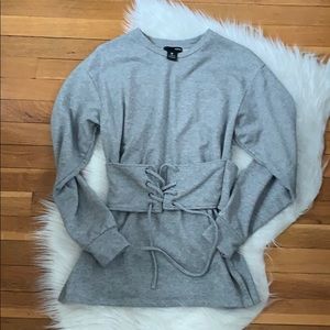 Aqua belt sweatshirt